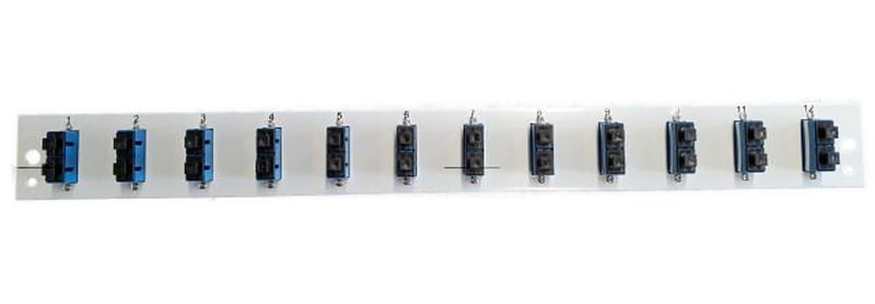 Pannello Frontale per Cassetto Ottico 1U 12 SC Duplex/LC OS2 Grigio OEM