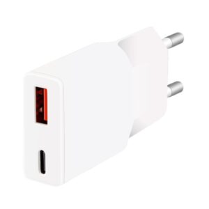 Caricatore Alimentatore GaN USB-C&trade; (PD) + USB-A (QC) da Muro 20W Bianco LOGILINK
