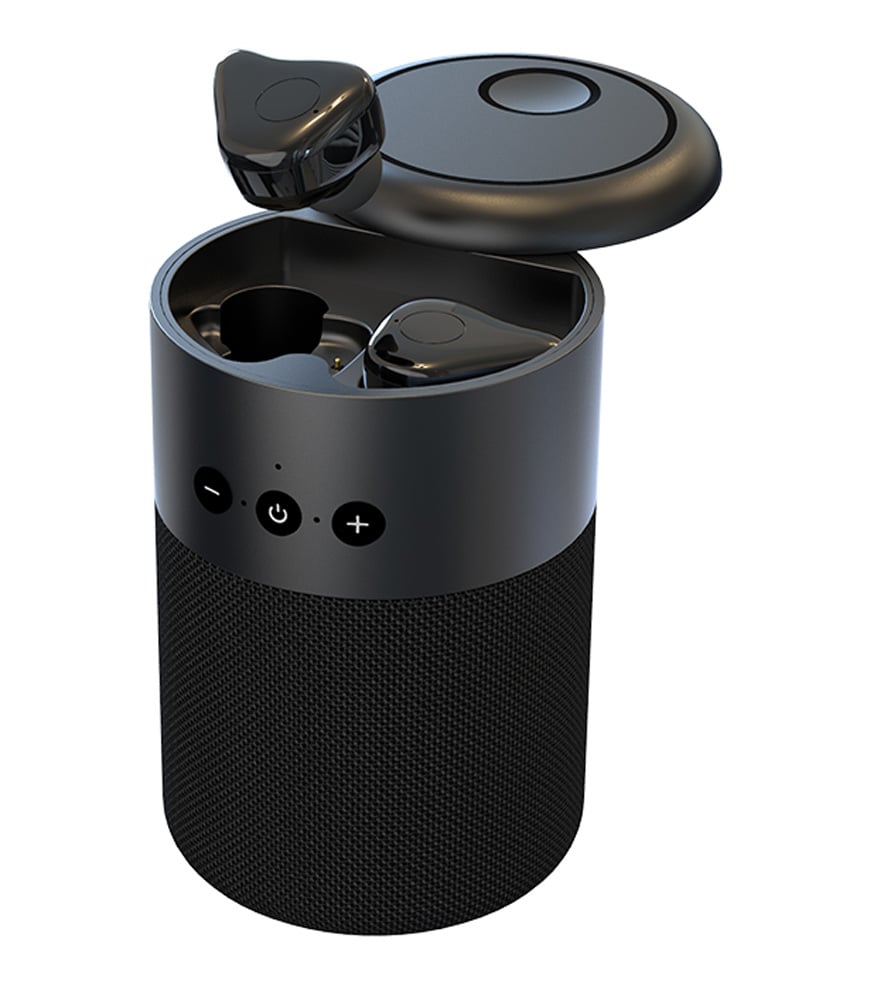Altoparlante BT v5.1 con Auricolari Wireless e Custodia di Ricarica 2 in 1 TECHLY