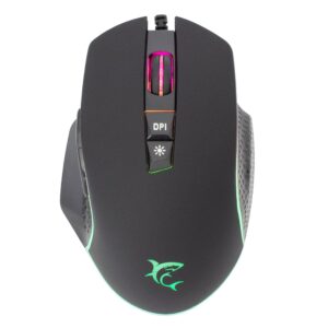 Mouse Ottico Gaming LED RGB con Cavo USB 6400 dpi Nero, GARETH WHITE SHARK