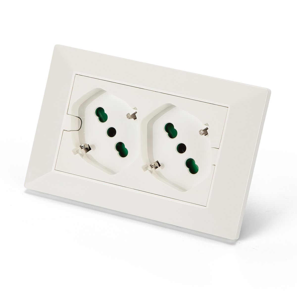 Multipresa Universale da Incasso con Doppia Presa Bipasso Italiana Schuko Bianco FME
