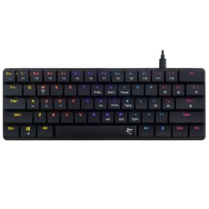 Tastiera Gaming USB-C&trade; 62 Tasti con Retroilluminazione LED RGB e 19 Effetti Luce WHITE SHARK