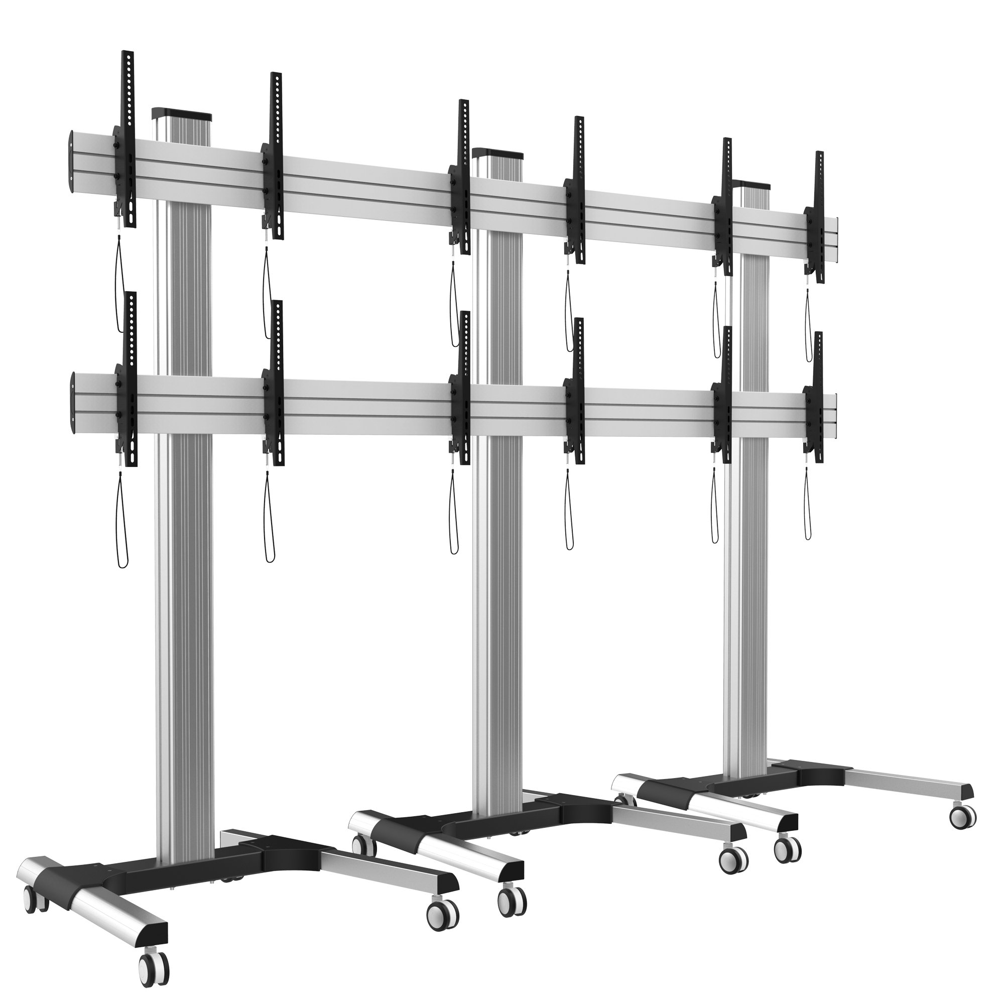Supporto a Pavimento per 6 TV LCD/LED 22-55'' per Video Wall TECHLY