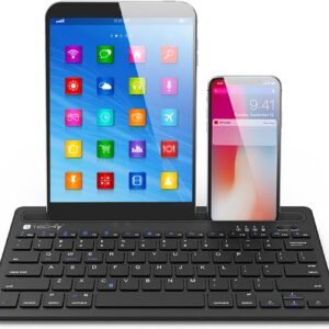 Mini Tastiera Wireless 78 Tasti a 2 Canali con Tasti di Scelta Rapida e Stand per Tablet TECHLY
