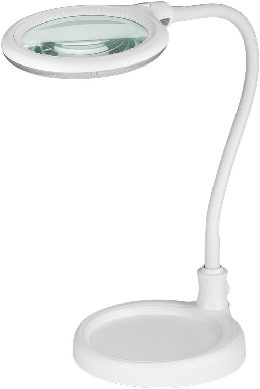 Lampada LED con Lente d'ingrandimento Base di Appoggio e Clip da Tavolo 6W Bianco GOOBAY