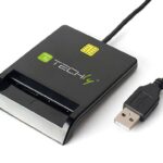 Lettore di Smart Card USB Esterno Nero TECHLY