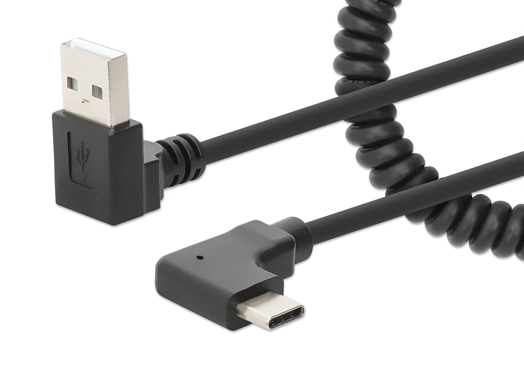 Cavo di Ricarica USB-A a USB-C™ 1m Spiralato Nero MANHATTAN