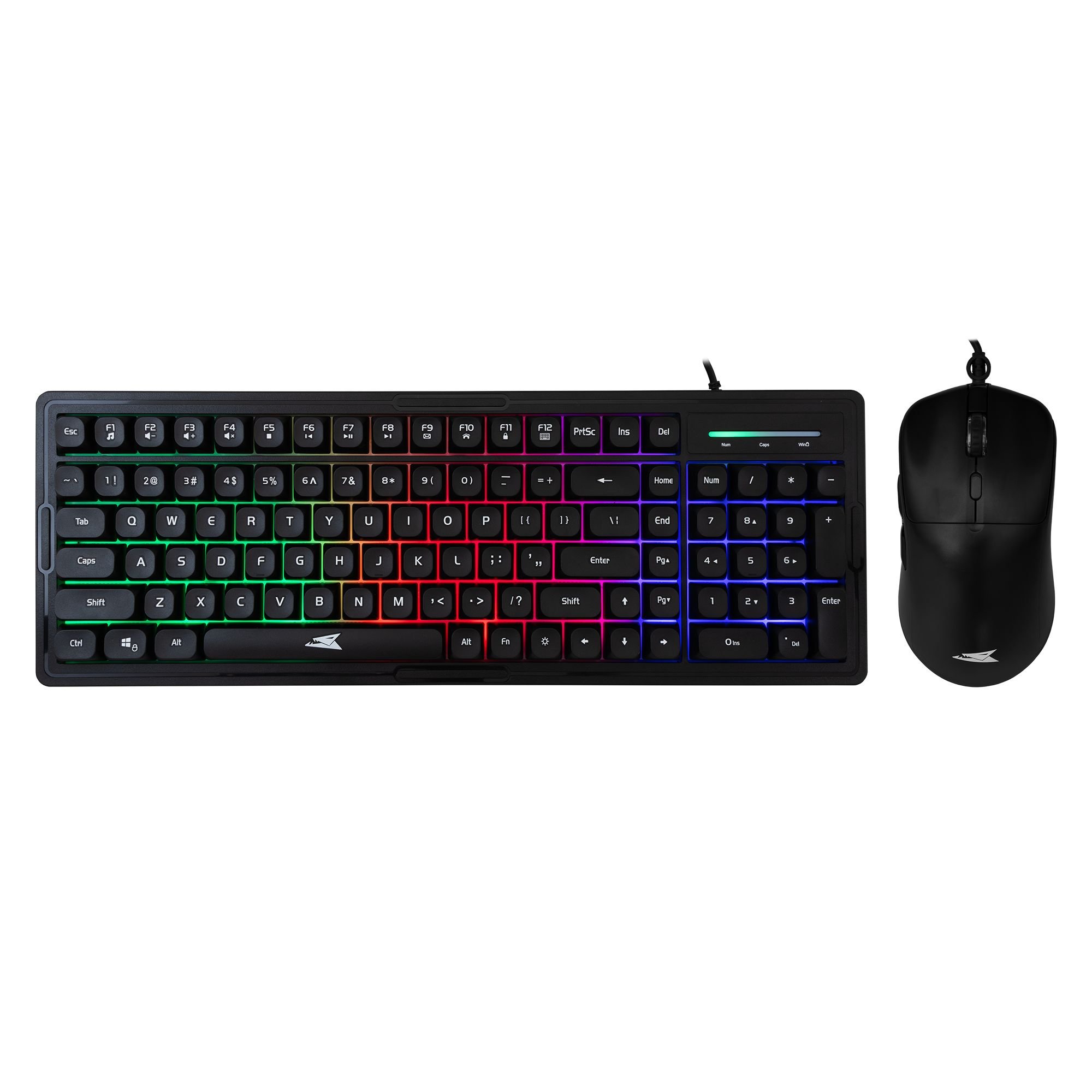 Kit Tastiera 101 Tasti e Mouse USB 7200 Dpi Nero, ORCA BARACUDA - immagine 2
