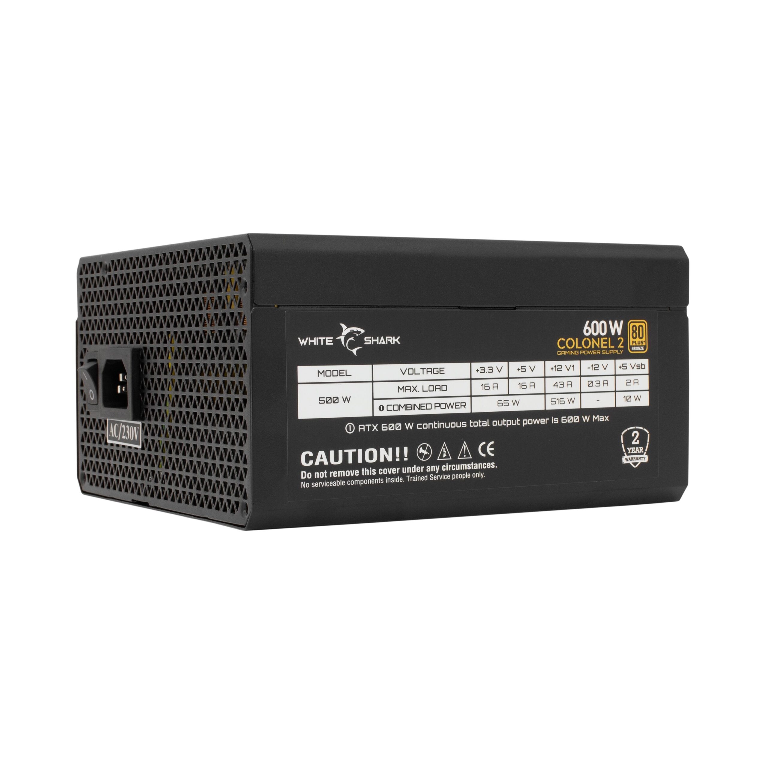 Alimentatore per PC ATX 600 Watt WHITE SHARK