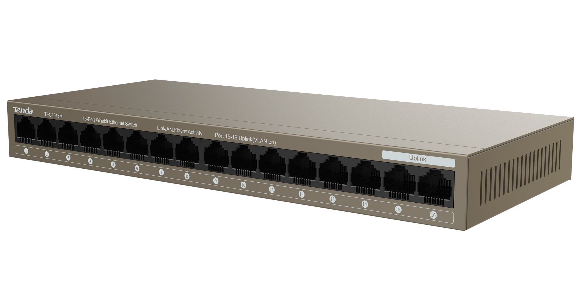 Switch 16 porte Gigabit Ethernet 2000Mbps, TEG1016M TENDA