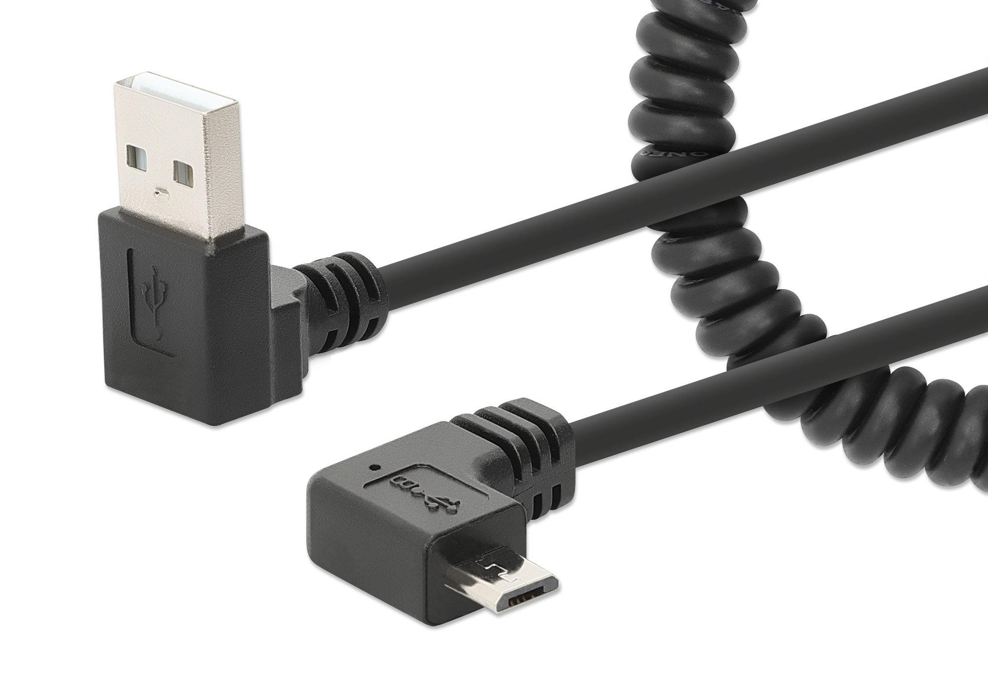 Cavo di Ricarica USB-A a Micro-USB 1m Spiralato Nero MANHATTAN