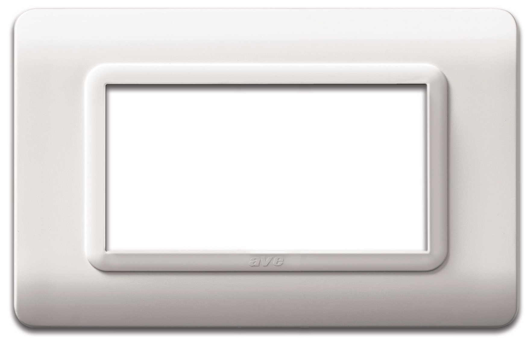 Placca Tecnopolimero S44 4 Moduli Bianco AVE