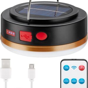 Lampada da Campeggio Solare a LED con Telecomando IR e Powerbank GOOBAY