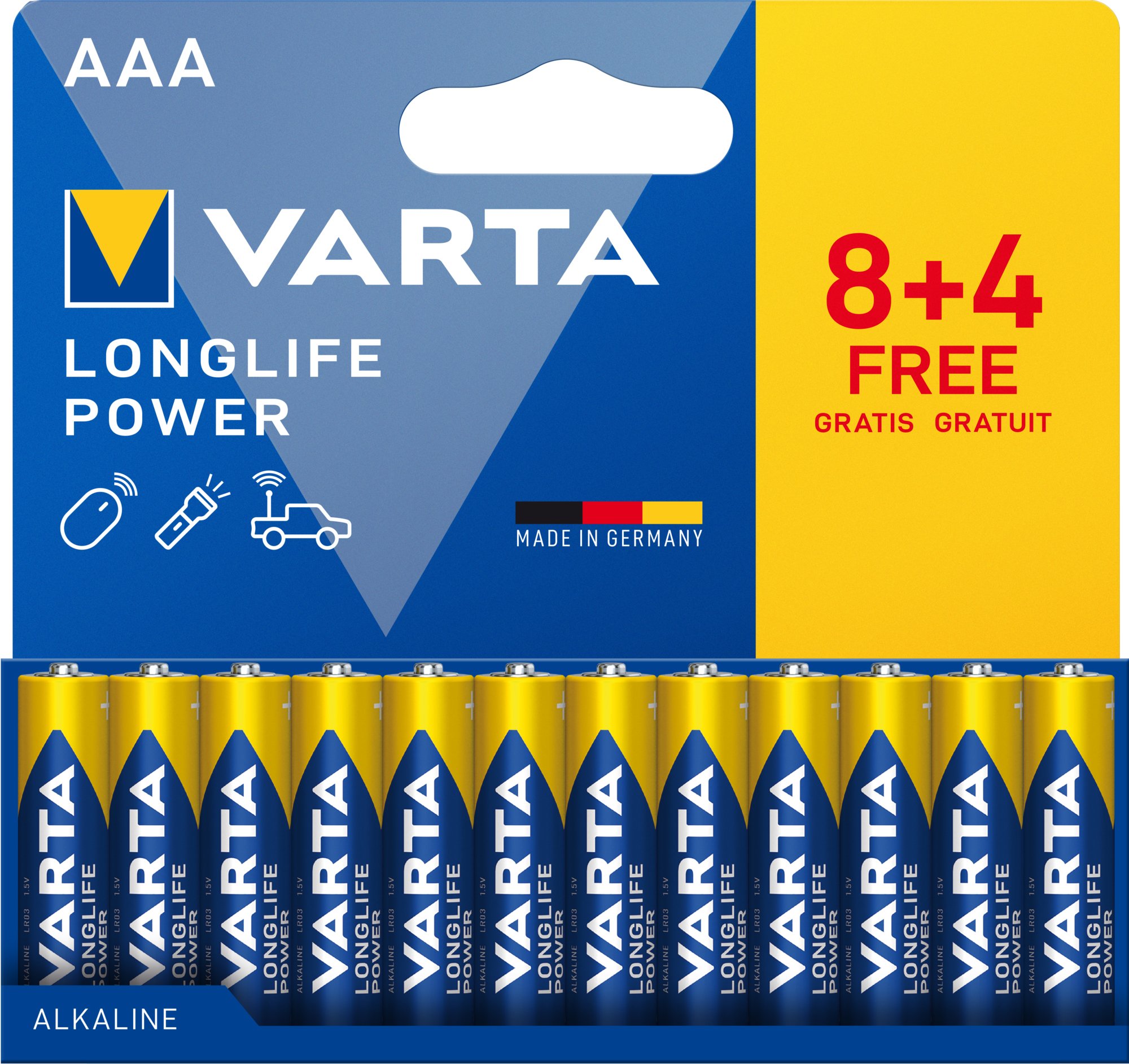 Confezione 12 Batterie Varta Longlife Power Ministilo AAA VARTA