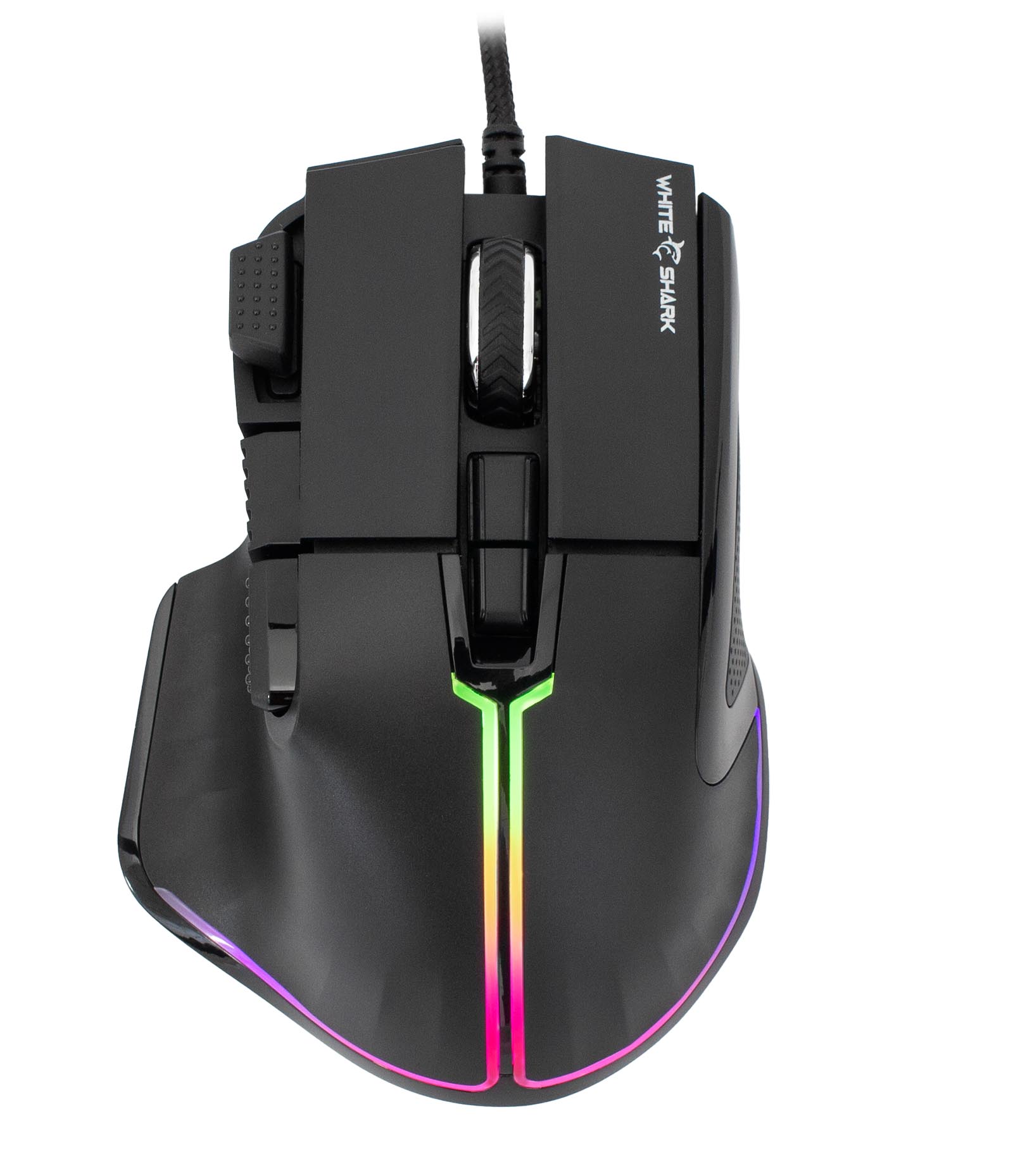 Mouse Gaming RGB USB 12000 dpi 9 Tasti Nero Marrok WHITE SHARK - immagine 2