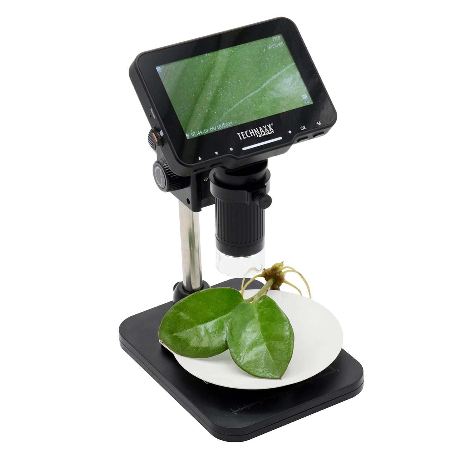 Microscopio Digitale con Display 4,3 Pollici 720p a 8 LED, TX-277 TECHNAXX