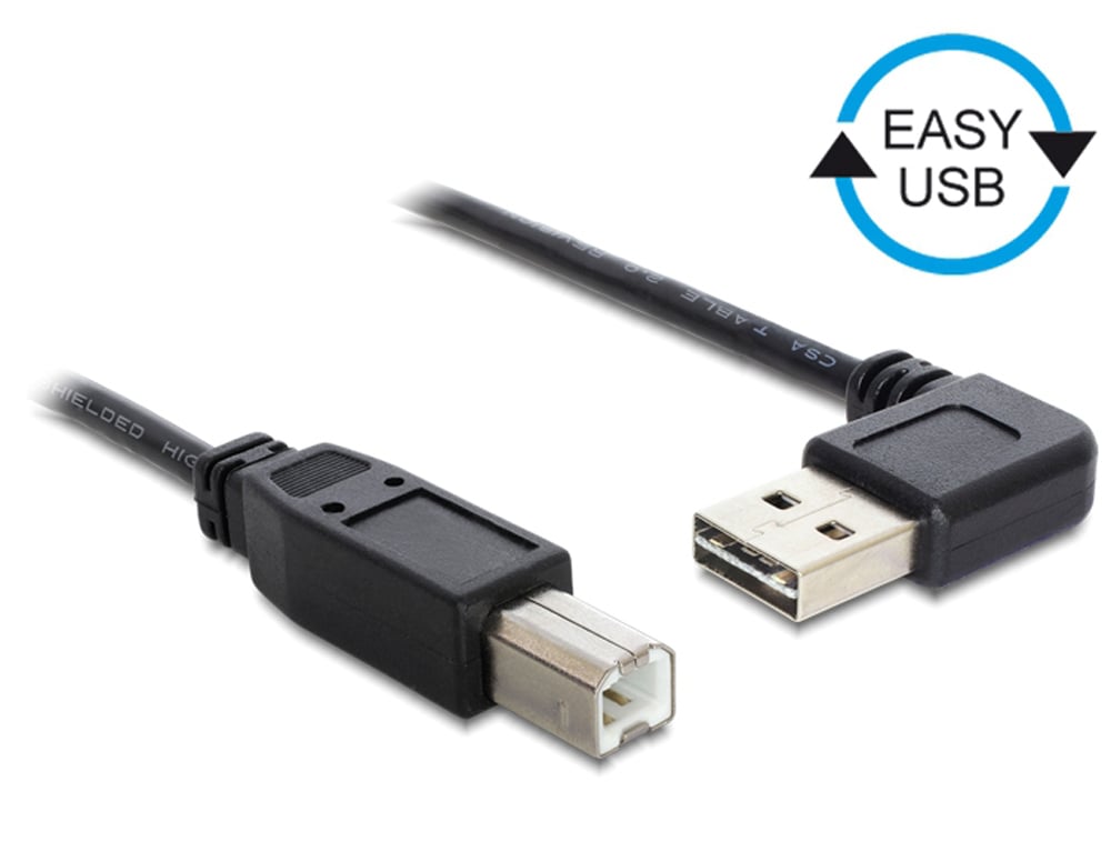 Cavo EASY-USB 2.0 Tipo A Maschio Angolato a Tipo B Maschio 0,5m DELOCK