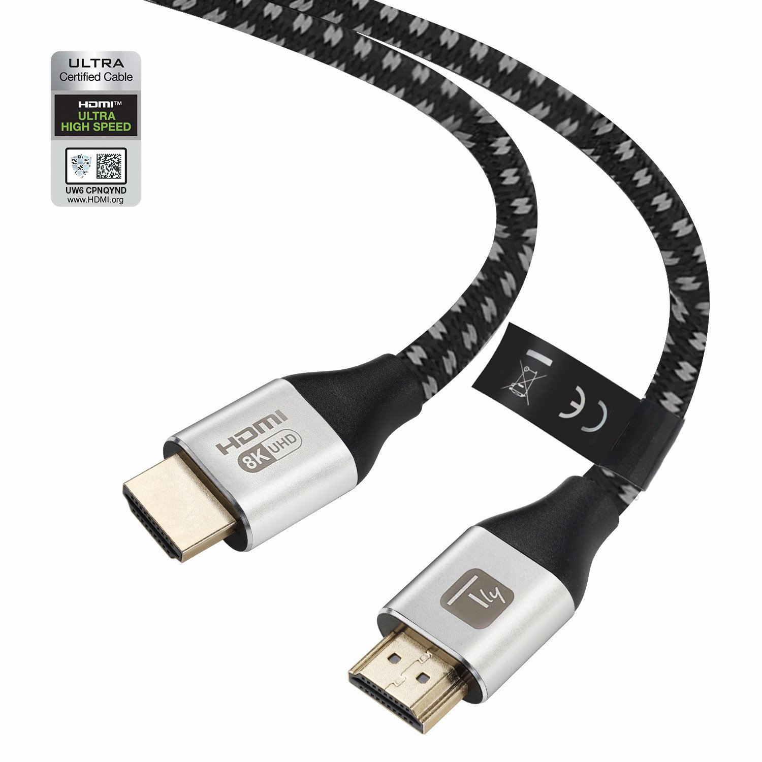 Cavo HDMI&trade; Ultra High Speed 48Gbps Maschio / Maschio 8K@60Hz Certificato 2m TECHLY