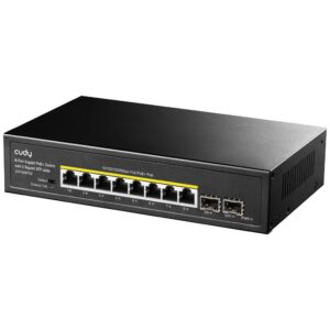 Switch Gigabit PoE+ 8 Porte con 2 slot SFP Gigabit, GS1008PS2 CUDY