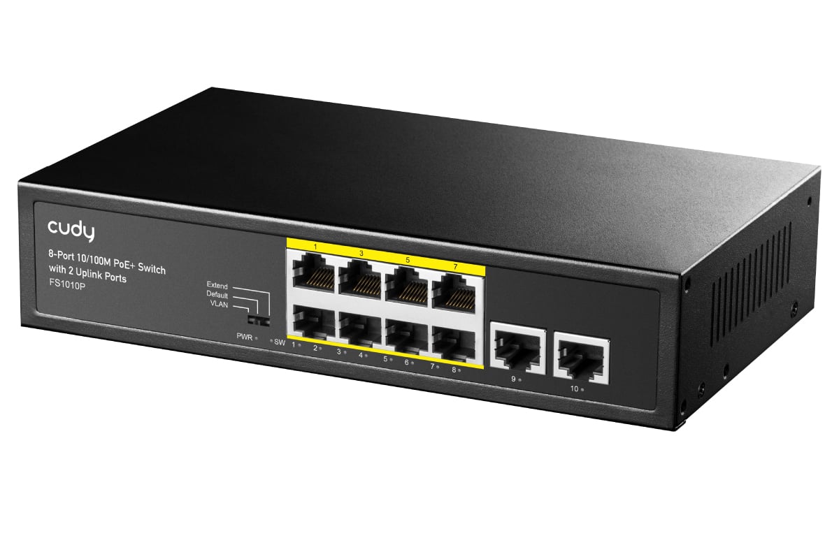 Switch PoE+ 10/100M a 8 Porte con 2 Porte Uplink, FS1010P CUDY