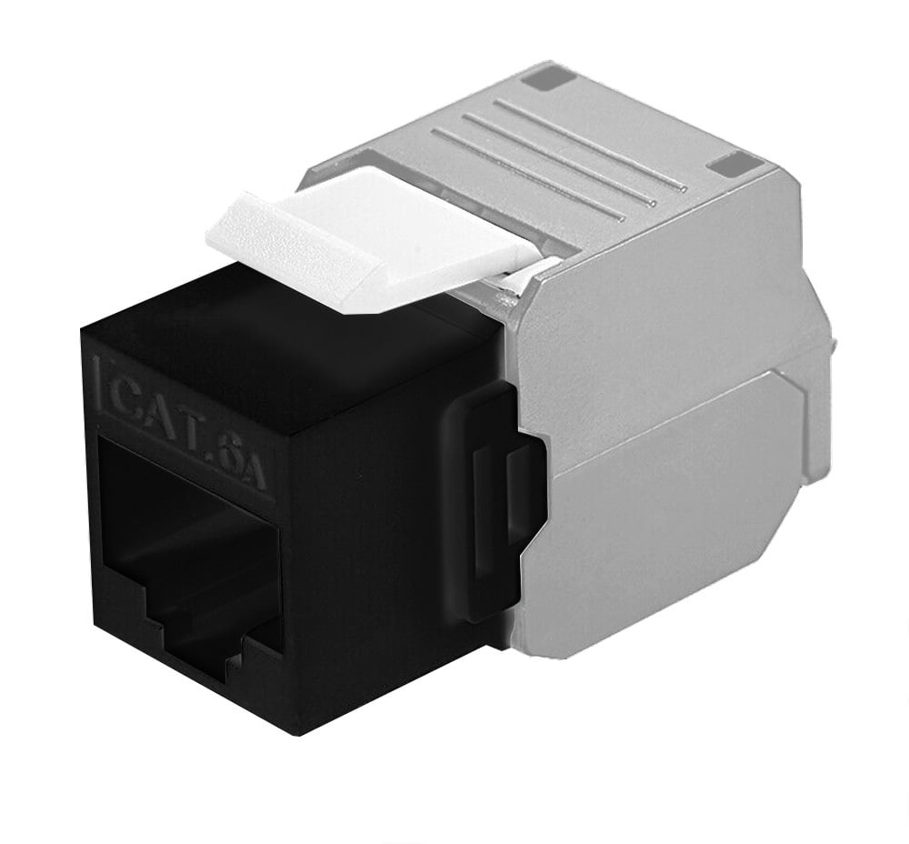 Frutto Keystone RJ45 Cat.6A UTP Tool-Free Nero Grigio TECHLY PROFESSIONAL