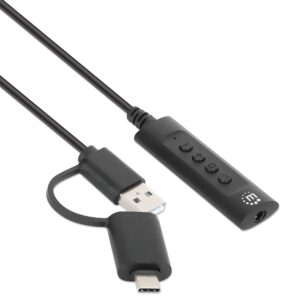 Cavo Adattatore 2-in-1 da USB-C&trade; e USB-A a Audio Stereo Aux da 3,5 mm MANHATTAN
