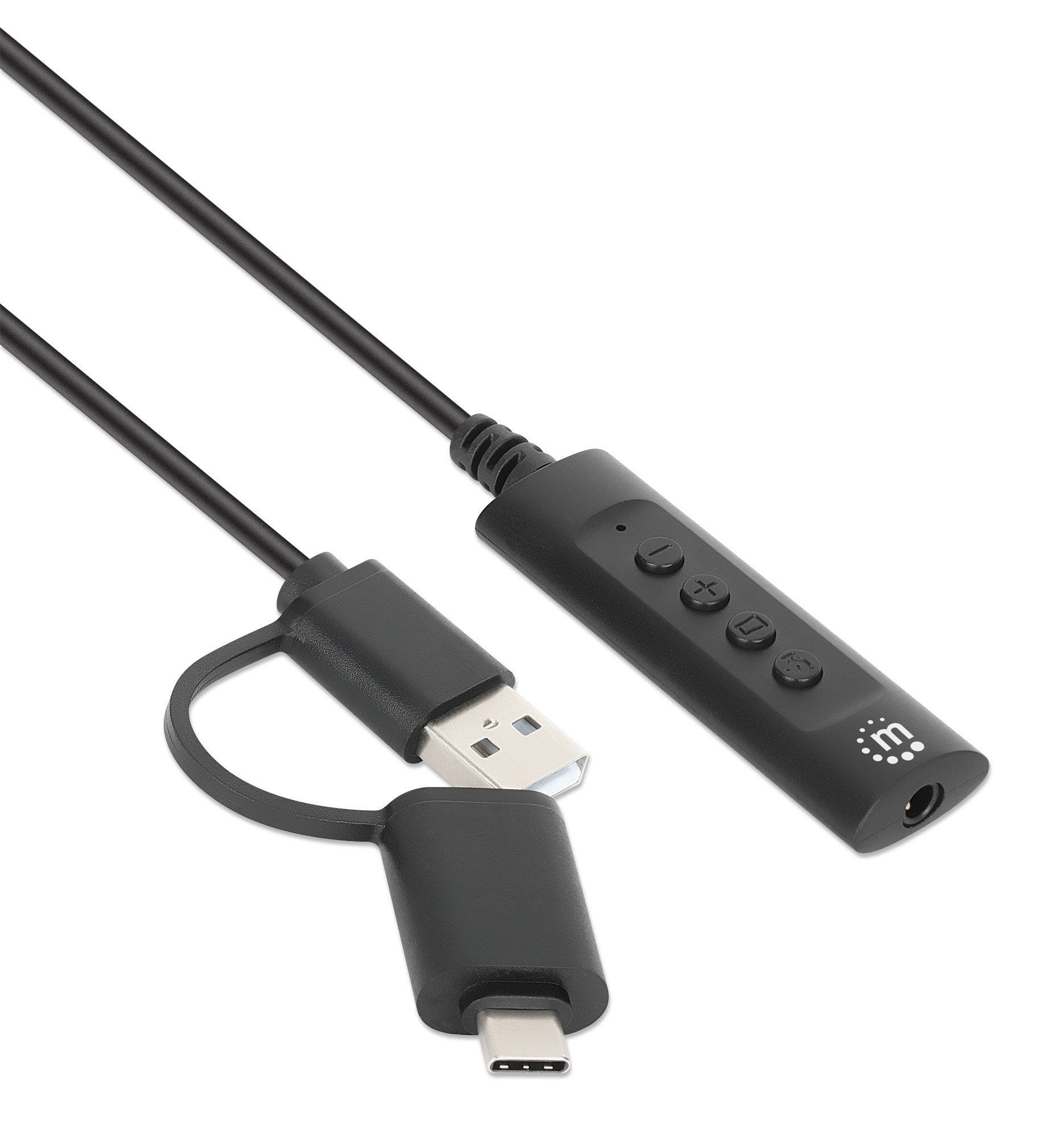 Cavo Adattatore 2-in-1 da USB-C™ e USB-A a Audio Stereo Aux da 3,5 mm MANHATTAN