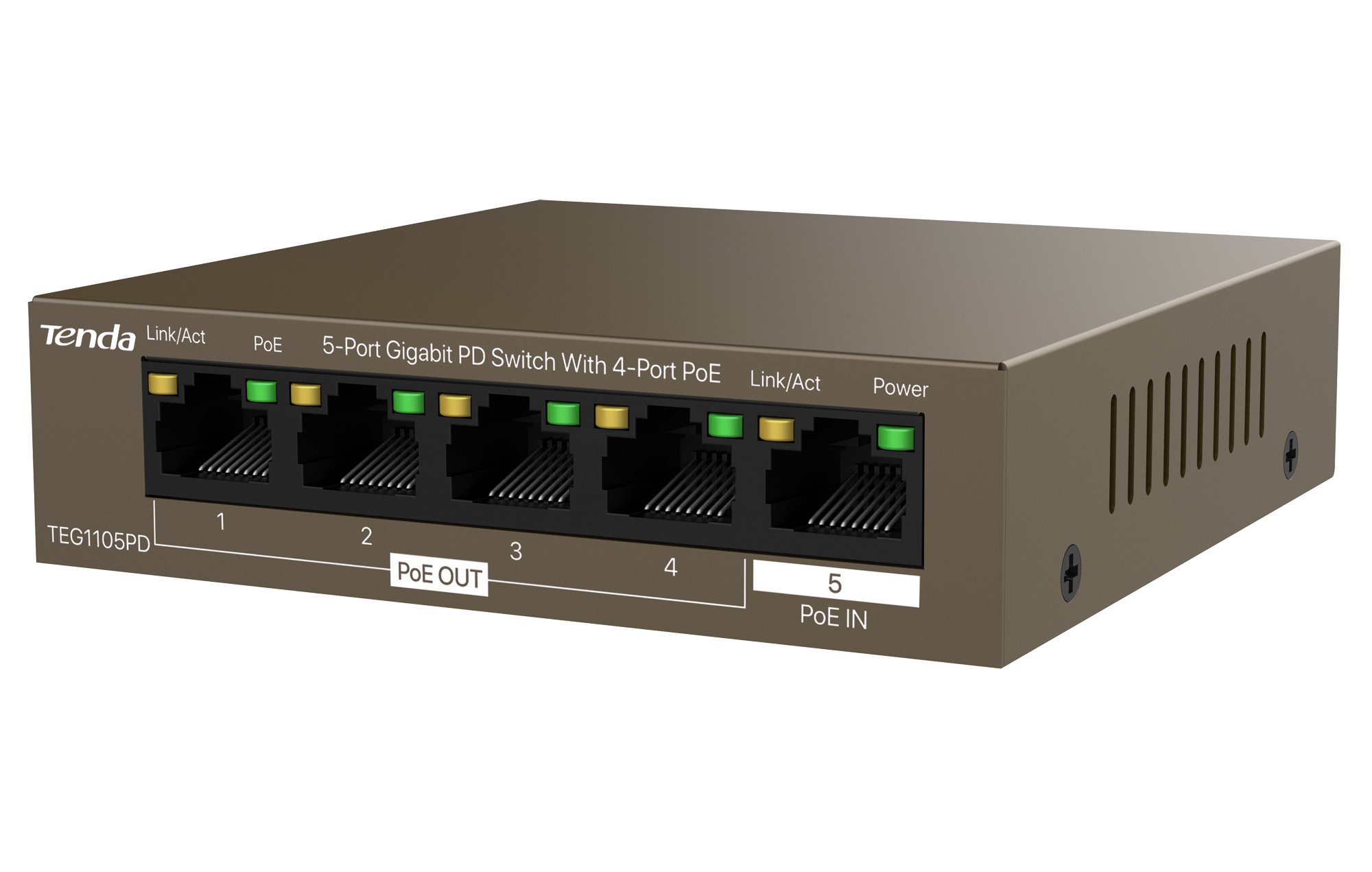 Switch PoE 5 porte Gigabit PD, TEG1105PD TENDA
