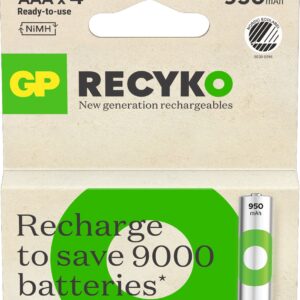 Blister 4 Batterie Ricaricabili AAA Mini Stilo 950 mAh GP ReCyko GP BATTERIES