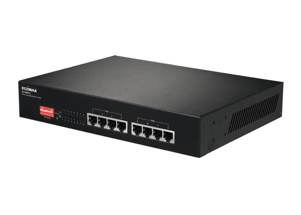 Switch Fast Ethernet 8 Porte a Lungo Raggio con 8 porte PoE+ e DIP Switch, ES-1008P V2 EDIMAX