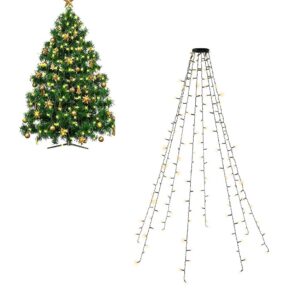 Catena Luminosa 200 Luci LED IP44 Bianco Caldo per Albero con Anello GOOBAY