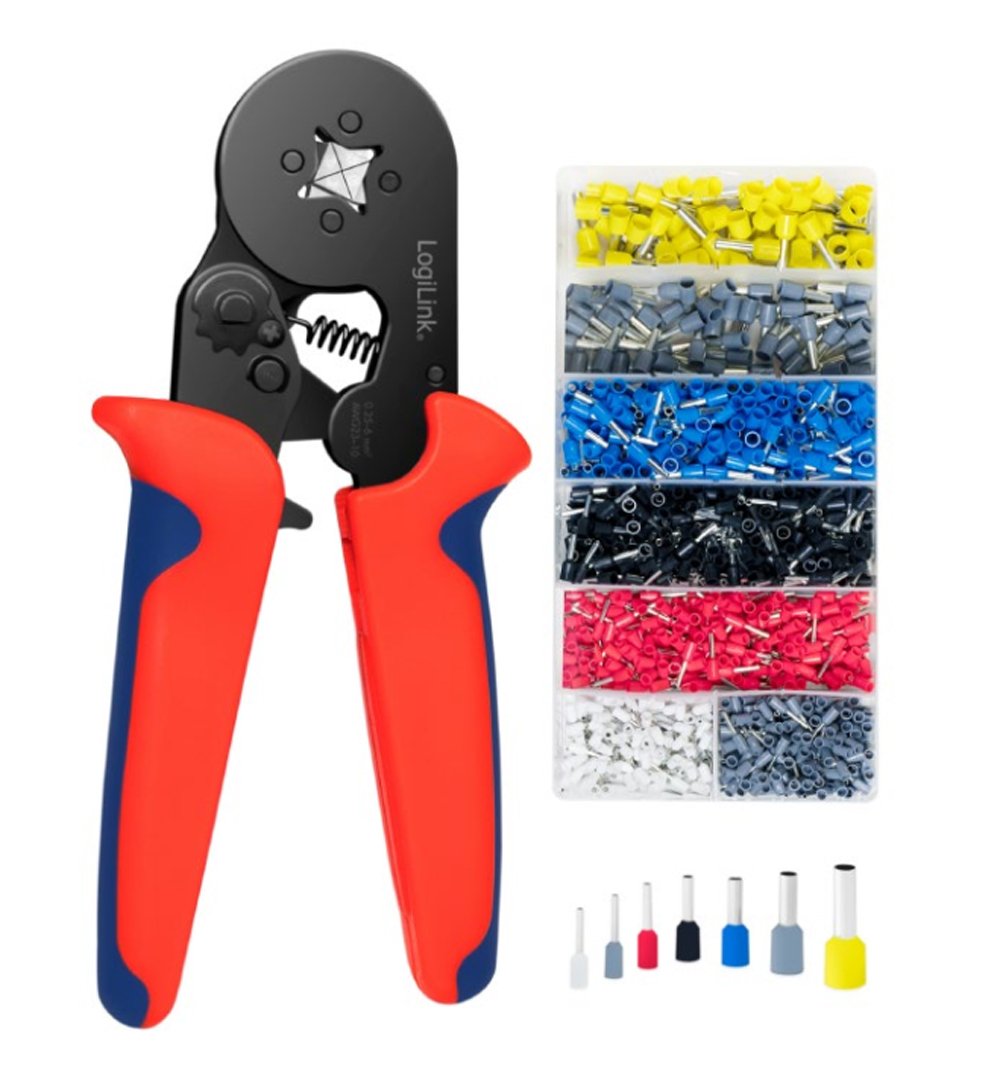 Pinza Crimpare a Cricchetto per Capicorda con 1200 Terminali 2.5-6.0 mm² LOGILINK