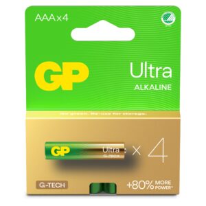 Confezione 4 Batterie GP Ultra Alcaline Ministilo AAA 24AU/LR03 GP BATTERIES