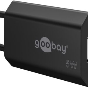 Caricatore USB 1A 5W Compatto Spina Europea Nero GOOBAY