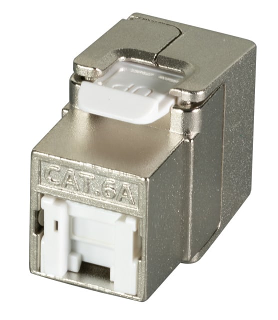 Frutto Keystone RJ45 Cat.6A 10Gigabit FTP 180° Toolless con Otturatore INTELLINET