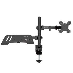 Supporto da Scrivania Braccio per Monitor 13-32'' e Mensola per Laptop TECHLY