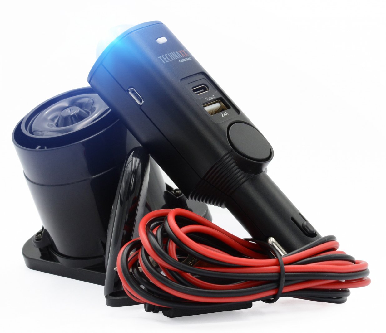 Allarme Auto Universale con Porta USB-C&trade; e USB-A per Presa Accendisigari Pro TX-168 TECHNAXX