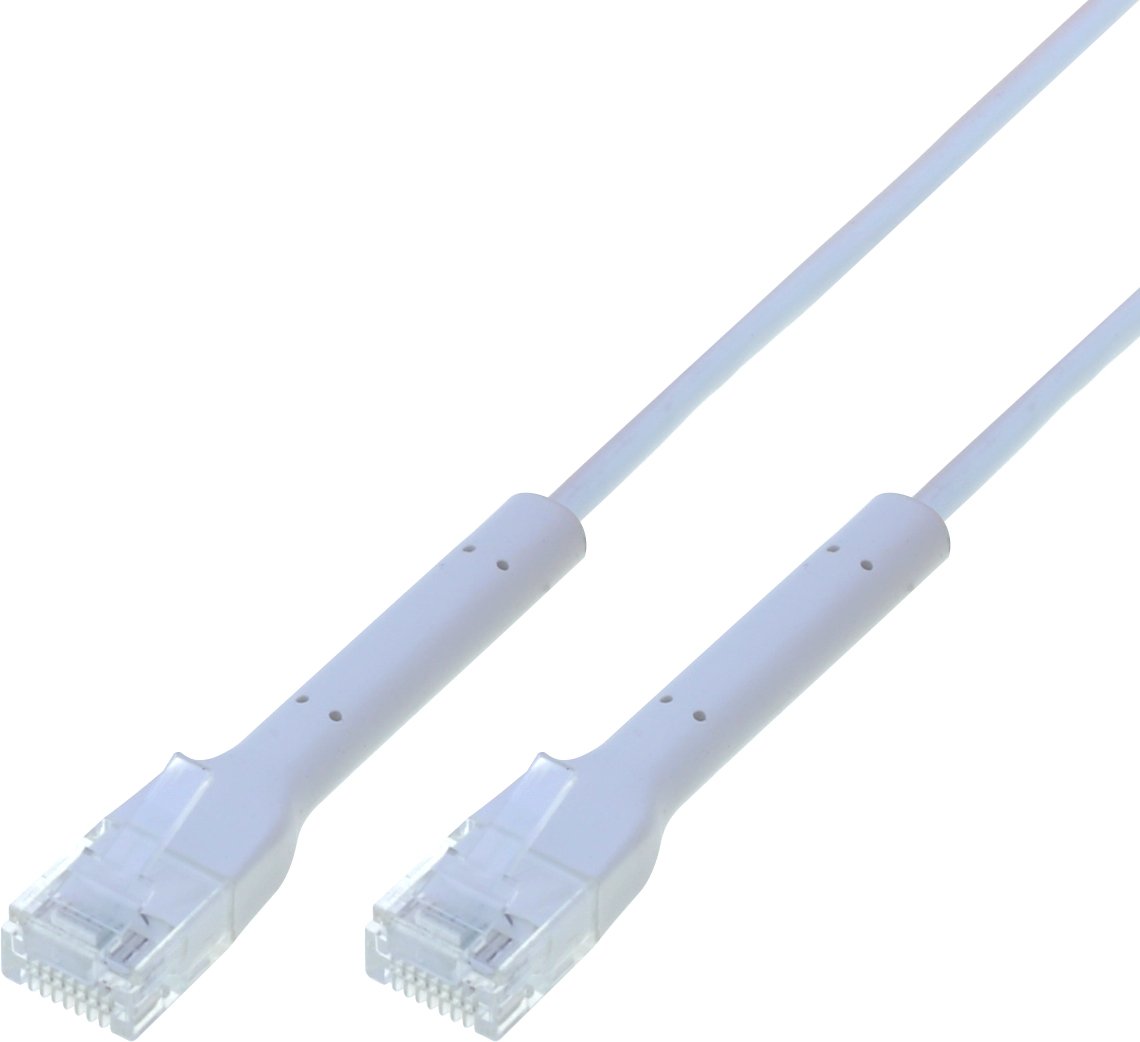 Cavo Slim Patch di Rete Pieghevole in Rame Cat.6A U/UTP 1m Bianco TECHLY PROFESSIONAL