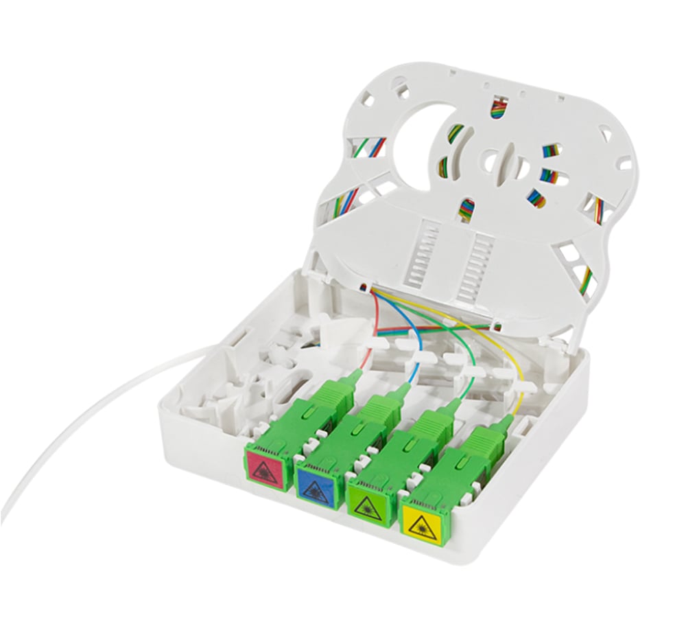 Scatola di Terminazione Ottica di Appartamento (STOA) FTTH 4x SC/APC con Cavo di Installazione da 20m LOGILINK