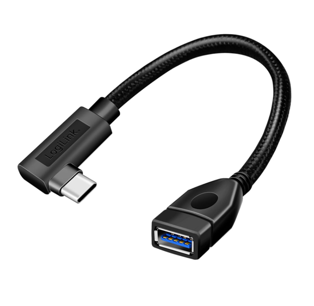 Cavo USB 3.2 Gen2 OTG USB-C™ Maschio Angolato a USB-A Femmina 0,2 m LOGILINK