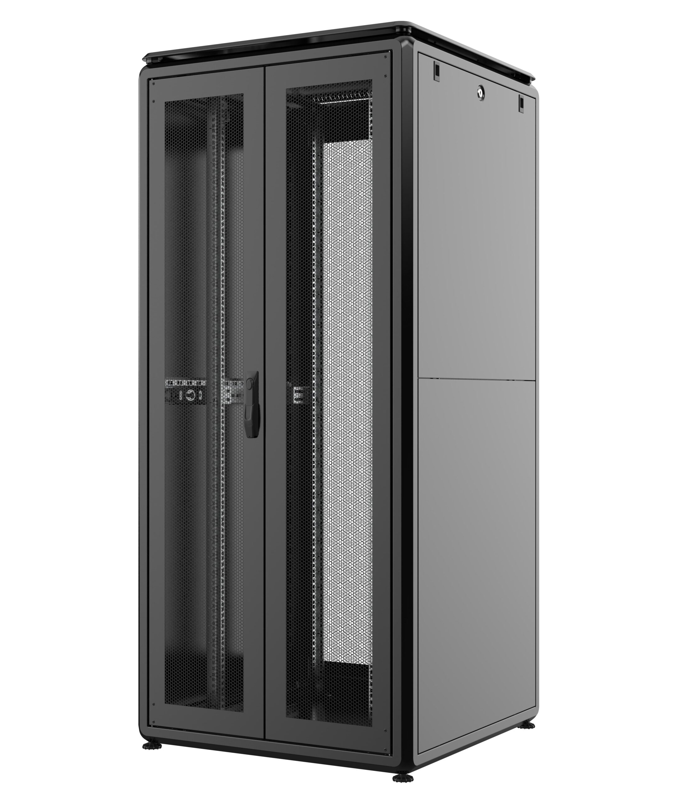 Armadio Server Rack 19'' 800x1000 42U Nero Porta Grigliata Doppio Battente serie Evolution Ventilato TECHLY PROFESSIONAL