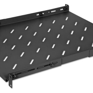 Mensola 19'' fissa con Profondit&agrave; Regolabile da 550 a 750 mm 1U Nero INTELLINET