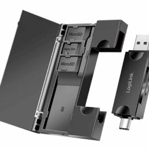 Lettore di Memorie USB 3.2 Gen1 2 in 1 con Custodia Card LOGILINK