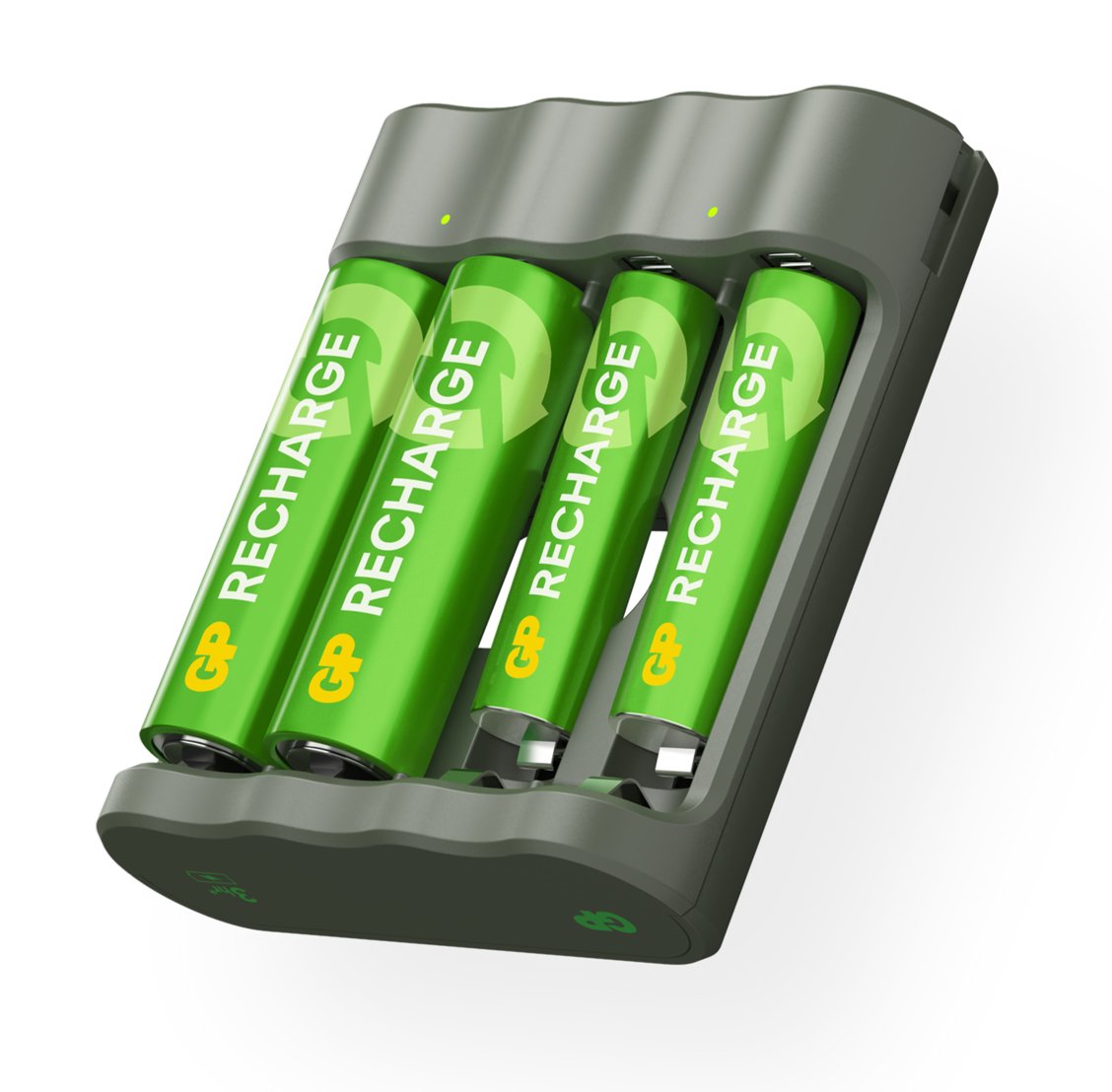 Caricabatterie per AA e AAA con 2 Batterie AA e 2 Batterie AAA Incluse GP BATTERIES