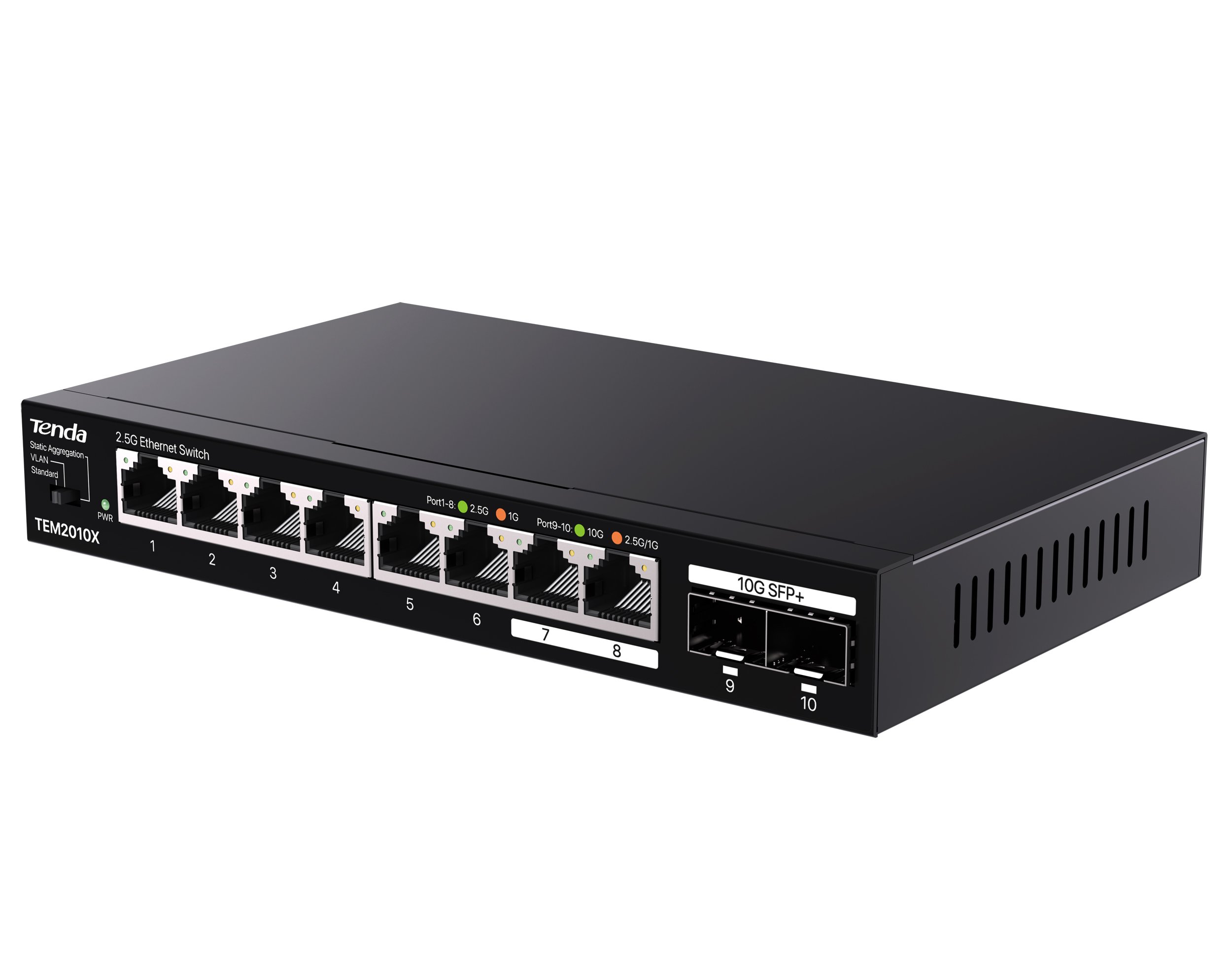 Switch con 8 porte 2.5G Ethernet e 2 porte SFP+ da 10G, TEM2010X TENDA