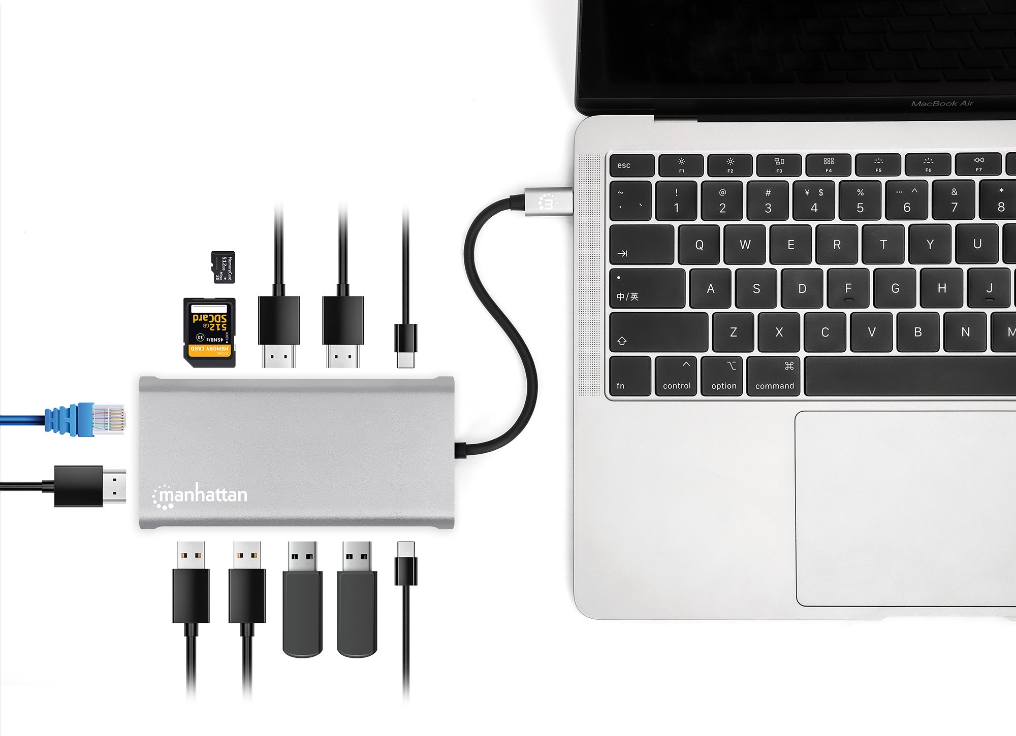 Docking Station USB-C™ PD 12-in-1 5 Porte USB SD e MicroSD HDMI con MST 4K MANHATTAN