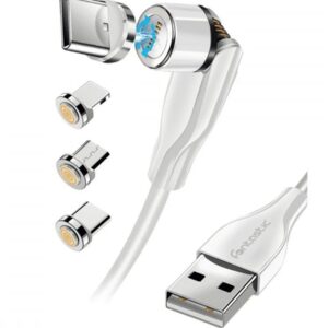 Cavo Magnetico di Ricarica 3 in 1 USB-C&trade; Micro USB e 8 pin con LED 1.2m FONTASTIC