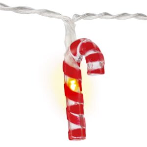 Stringa 10 LED Lecca lecca Natalizio IP20 Bianco Caldo a Batteria con Timer GOOBAY
