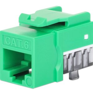 Frutto Keystone Slim Cat.6 per Cavo Rigido con Supporto Punch-Down 25 pz Verde INTELLINET