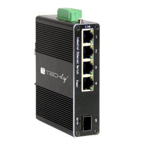 Convertitore Ethernet Industriale Gigabit 4 porte RJ45 a 1 porta SFP Non Gestito TECHLY PROFESSIONAL